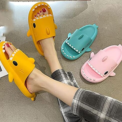 ROATNOSA Shark Couple Slippers,Non-Slip and Soft Cloud Shark Slides Adult,Summer Beach Open Toe Shower Sandals for Women Men in Saudi Arabia