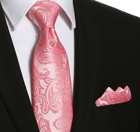 KissTies Mens Paisley Tie And Pocket Square Necktie Sets in Saudi Arabia