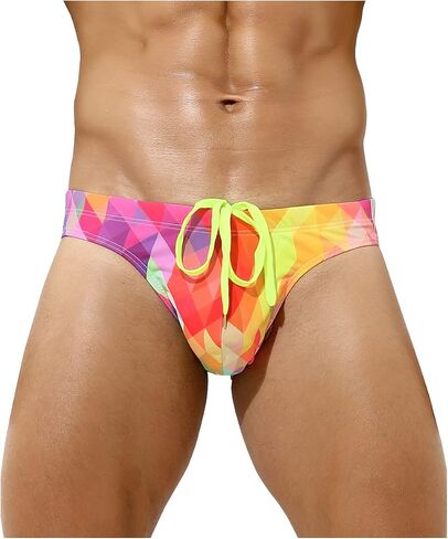 Arjen Kroos Men's Sexy Swim Briefs Printed Swimsuit Beach Swimwear Bikini Sport with Drawstring in Saudi Arabia