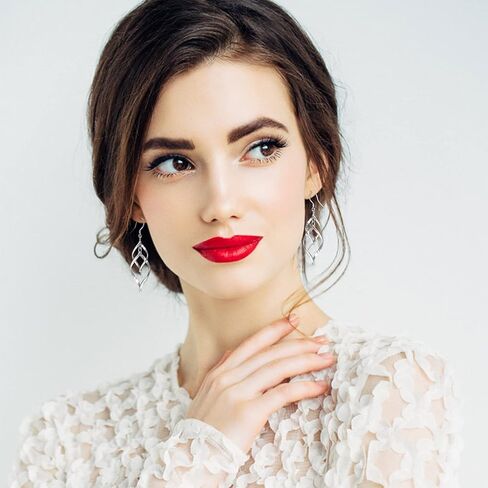 Sterling Silver Dangle Earrings for Women, 14k Gold Plated Double Linear Drop Statement Earrings Anniversary Birthday Gifts for Women Girls in Kuwait