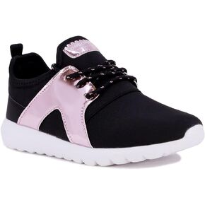 حذاء LONDON FOG للجنسين Angel Lane Metallic Fashion Sneaker رياضي برباط (طفل كبير - طفل صغير)