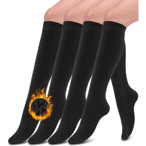 جوارب Aoliks الدافئة للركبة للنساء، جوارب حرارية من القطن للتنزه سيرًا على الأقدام والتزلج على الجليد وهدايا الشتاء in Kuwait