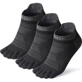 VWELL Toe Socks for Men/Women, COOLMAX Five Finger Socks, High Performance Athletic Toe Socks No Show (3Pairs)