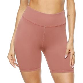 PERSIT Women's High Waist Print Workout Yoga Shorts with 2 Hidden Pockets, Non See-Through Tummy Control Athletic Shorts in Kuwait