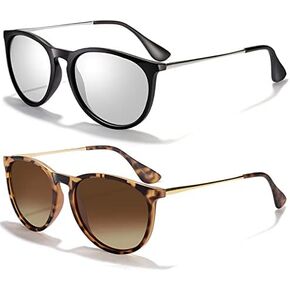 CHBP Sunglasses Womens Men Polarized UV Protection Trendy Vintage Retro Round Mirrored Lens Sunglasses For Women in Saudi Arabia