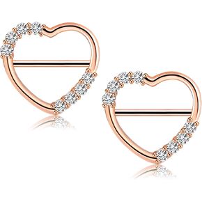 Melighting Heart حلقات الحلمة 14G داينتي الحلمة الفرس لامعة واضحة تشيكوسلوفاكيا الحلمة ثقب المجوهرات 316L الجراحية الصلب الحلمة ثقب الحديد للنساء الفتيات in Kuwait