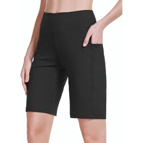 BALEAF Women's 10" Bermuda Shorts Long Athletic Workout Knee Length High Waisted Yoga Running Shorts with 3 Pockets