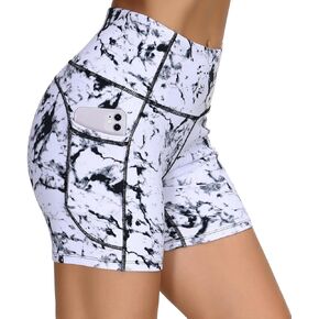 Wjustforu Biker Shorts for Women High Waist Yoga Shorts Women's Workout Running Shorts with Side Pockets