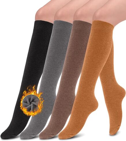 Aoliks Warm Knee High Socks for Women,Cotton Thermal Socks for Hiking Skiing Winter Gifts in Kuwait
