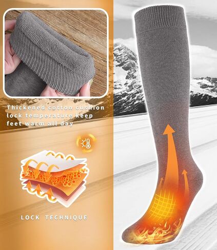 Aoliks Warm Knee High Socks for Women,Cotton Thermal Socks for Hiking Skiing Winter Gifts in Kuwait