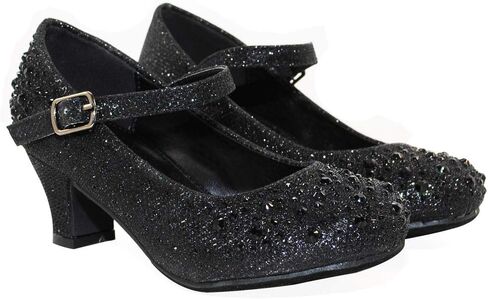 TRENDSUP Kids Sparkling Mary Jane Rhinestone Glitter Formal Dress Low Heel Pumps in Kuwait