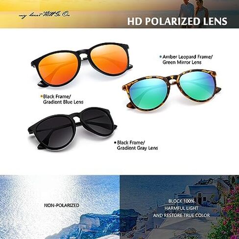 CHBP Sunglasses Womens Men Polarized UV Protection Trendy Vintage Retro Round Mirrored Lens Sunglasses For Women in Saudi Arabia
