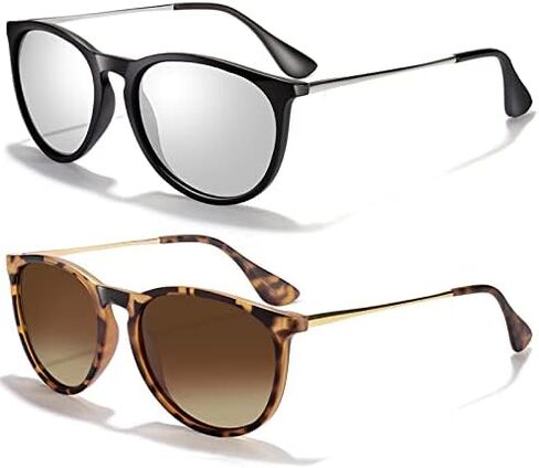 CHBP Sunglasses Womens Men Polarized UV Protection Trendy Vintage Retro Round Mirrored Lens Sunglasses For Women in Saudi Arabia