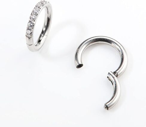 LOLIAS 14G Belly Button Rings for Women Surgical Steel Hoop Belly Button Rings Gold Silver Tone CZ Navel Rings Clicker Belly Button Piercing Jewelry 3Pcs in Saudi Arabia