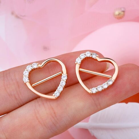 Melighting Heart حلقات الحلمة 14G داينتي الحلمة الفرس لامعة واضحة تشيكوسلوفاكيا الحلمة ثقب المجوهرات 316L الجراحية الصلب الحلمة ثقب الحديد للنساء الفتيات in Kuwait