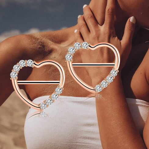 Melighting Heart حلقات الحلمة 14G داينتي الحلمة الفرس لامعة واضحة تشيكوسلوفاكيا الحلمة ثقب المجوهرات 316L الجراحية الصلب الحلمة ثقب الحديد للنساء الفتيات in Kuwait