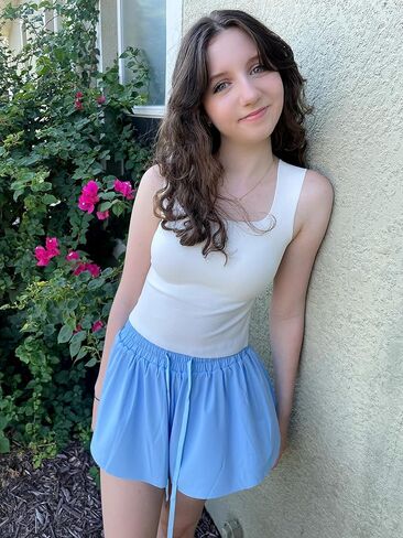 شورت TARSE Flowy، تنورة قصيرة رياضية على شكل فراشة، تنورة مموجة مضيئة للجري والرياضة والترفيه في الصيف in Kuwait