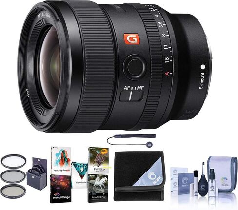 Sony FE 24mm F/1.4 GM (G Master) E Mount Lens - Bundle with 67mm Filter Kit, Lens Wrap, Capleash II, Cleaning Kit, PC Software Package in Saudi Arabia