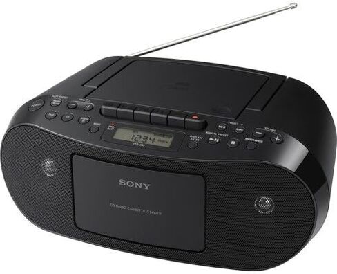 Sony Portable Stereo Cd Player & Tape Cassette Recorder With Digital Tuner AM/FM Radio & Mega Bass Reflex Stereo Sound System Plus 6ft CubeCable Aux Cable to Connect Any Ipod, Iphone or Mp3 Digital Audio Player in Kuwait