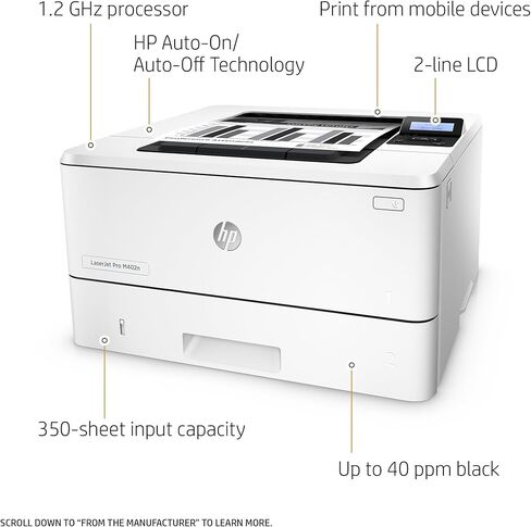 HP LaserJet Pro M402dn Laser Printer with Built-in Ethernet & Double-Sided Printing, Amazon Dash replenishment ready (C5F94A), A4 in Kuwait