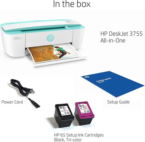 طابعة HP DeskJet 3755 المدمجة الكل في واحد، حبر HP الفوري، تعمل مع Alexa - Stone Accent (J9V91A) in Saudi Arabia