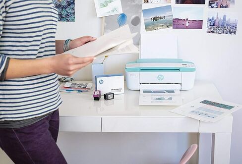 طابعة HP DeskJet 3755 المدمجة الكل في واحد، حبر HP الفوري، تعمل مع Alexa - Stone Accent (J9V91A) in Saudi Arabia