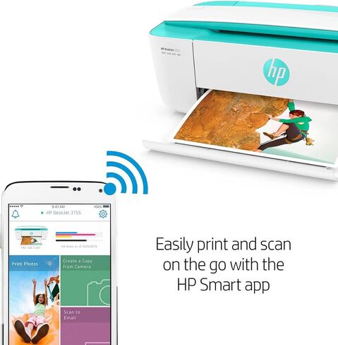 طابعة HP DeskJet 3755 المدمجة الكل في واحد، حبر HP الفوري، تعمل مع Alexa - Stone Accent (J9V91A) in Saudi Arabia