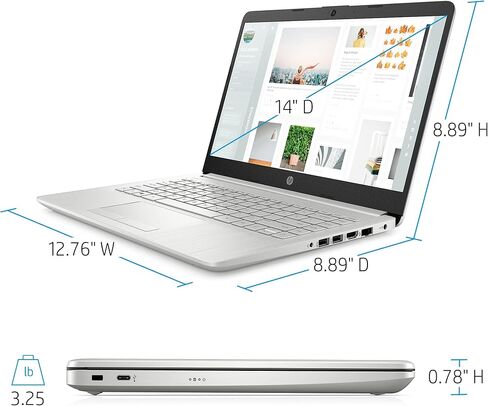 لاب توب 2019 HP 14" FHD | Intel Quad-Core Pentium Silver N5000 حتى 2. 7 جيجاهرتز | DDR4 جيجابايت | 64GB eMMC SSD | Office 365 Personal-1yr | يدعم حتى 256G Micro SD تخزين إضافي in Saudi Arabia