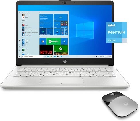 لاب توب 2019 HP 14" FHD | Intel Quad-Core Pentium Silver N5000 حتى 2. 7 جيجاهرتز | DDR4 جيجابايت | 64GB eMMC SSD | Office 365 Personal-1yr | يدعم حتى 256G Micro SD تخزين إضافي in Saudi Arabia