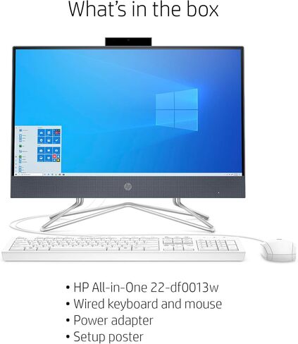 HP كمبيوتر الكل في واحد 22-DF 21.5 انش FHD WLED انتل سيليرون G5900T 4GB 256GB SSD ويندوز 10 in Saudi Arabia