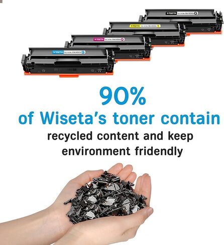 حبر 414A (مع الشريحة) استبدال متوافق مع WISETA ل HP 414A 414X W2020A متوافق مع HP Color Laserjet Pro MFP M479fdw M454dw M454dn M479fdn طابعة (أسود سماوي أرجواني أصفر، 4 حزم) in Kuwait