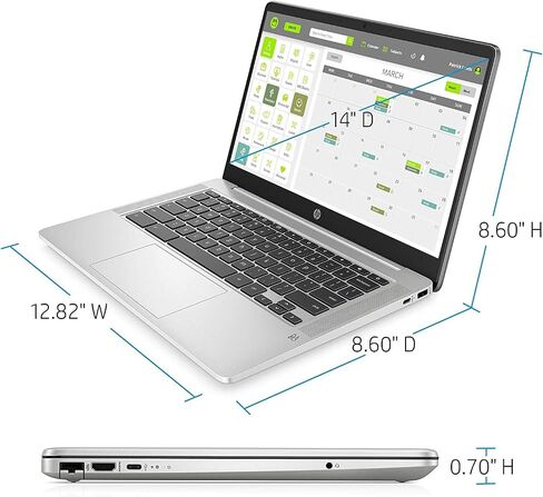 HP Chromebook 14-inch HD Laptop, Intel Celeron N4000, 4 GB RAM, 32 GB eMMC, Chrome (14a-na0020nr, Ceramic White) in Saudi Arabia