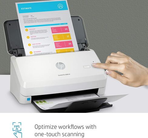 HP ScanJet Pro 3000 s4 Sheet-Feed Scanner (6FW07A), Light Grey, Small (Renewed) in Saudi Arabia