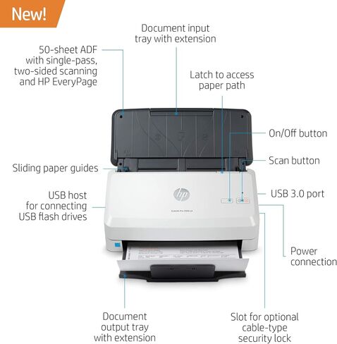 HP ScanJet Pro 3000 s4 Sheet-Feed Scanner (6FW07A), Light Grey, Small (Renewed) in Saudi Arabia