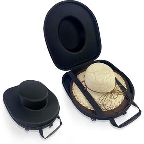 Ahpuhtan Cowboy Hat Box for Travel-17 L*15" D Crushroof Hat Travel Case Wide Brim,Universal Size Hat Carrier Case for Fedora,Panama,Tweed,Cowboy Hat Boxes for Men with Carrying Handle,Shoulder in Saudi Arabia
