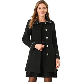 Allegra K Women's Winter Elegant Lapel Collar Long Trench Coat in Saudi Arabia