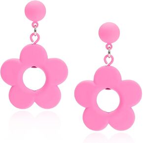 Flower Earrings, 60s Flower Earrings, 70s Earrings, Floral Earrings, Daisy Earrings, Groovy Earrings, Dangle Flower Earrings, Clay Earrings