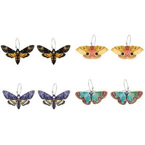 WCRAZYE Colorful Moon Butterfly Moth Dangle Earrings for Women Girls Statement Fashion Earrings Elegant Unique Animal Acrylic Earrings Cute Insect Funny Jewelry in Saudi Arabia