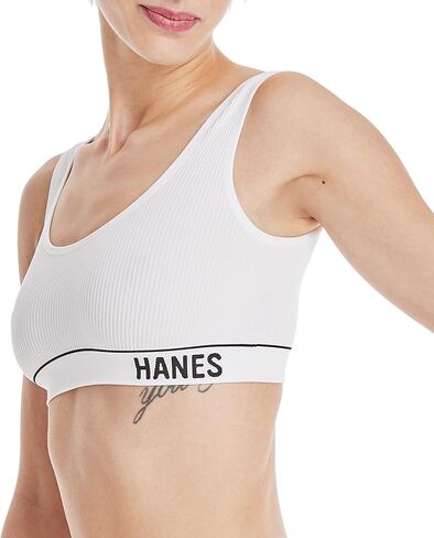 حمالة صدر Hanes Women's Originals بدون خياطة مضلعة، حمالة صدر بلوفر لاسلكية، مقاس ComfortFlex in Kuwait