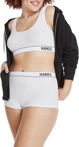 حمالة صدر Hanes Women's Originals بدون خياطة مضلعة، حمالة صدر بلوفر لاسلكية، مقاس ComfortFlex in Kuwait