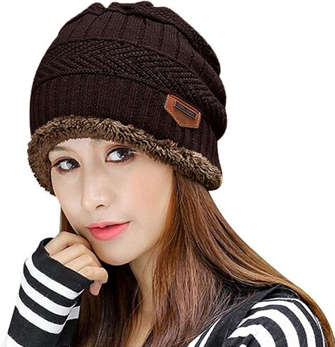 Muryobao Womens Thick Warm Winter Beanie Hat Slouchy Skully Knit Hats in Saudi Arabia