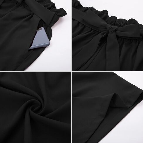 Hanna Nikole Women Bowknot Tie Elastic Waist Summer Plus Size Casual Shorts with Pockets in Saudi Arabia