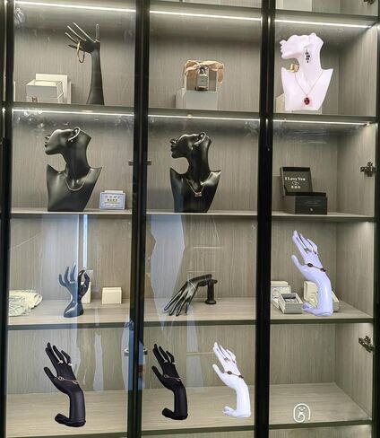 2 Pack Jewelry Mannequin Display Set Necklace Earring Display Stand Jewelry Bust Hand Organizer for Show Selling in Kuwait