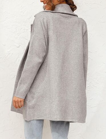 Famulily Cozy Coatigan for Women Casual Lapel Long Sleeve Midi Long Blazer Coat with Pockets in Saudi Arabia