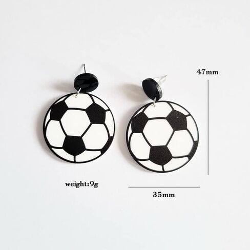 Acrylic Baseball Earrings Cool Punk Football Baseball Basketball Sports Drop Dangle Earrings Lightweight Rugby Soccer Statement Earring for Women Girl Sport Lover Jewelry Gift in Saudi Arabia