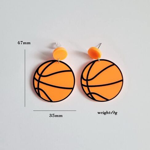 Acrylic Baseball Earrings Cool Punk Football Baseball Basketball Sports Drop Dangle Earrings Lightweight Rugby Soccer Statement Earring for Women Girl Sport Lover Jewelry Gift in Saudi Arabia