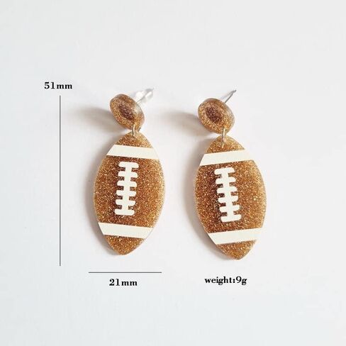 Acrylic Baseball Earrings Cool Punk Football Baseball Basketball Sports Drop Dangle Earrings Lightweight Rugby Soccer Statement Earring for Women Girl Sport Lover Jewelry Gift in Saudi Arabia