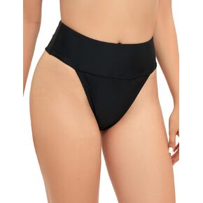 Yilisha النساء صفيق عالية الخصر بيكيني قيعان سوداء عالية الساق ثوب السباحة قيعان عالية قطع السباحة قيعان المايوه in Kuwait