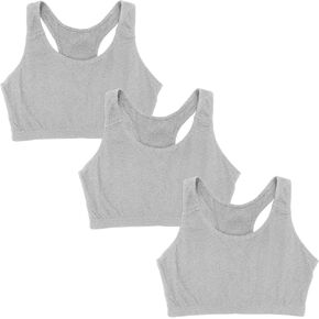 Sexy Basics Women's Cotton Spandex Racer Back Bra | 4 Way Stretch Pullover Sport Comfort Bra (Multi-Pack) in Kuwait