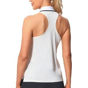 Hiverlay المرأة بلا أكمام Racerback قمصان جولف زمم الياقة تنس تانك القمم قمصان بولو رياضية سريعة الجافة UPF 50+ in Kuwait